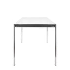 47" Modern Dining Table Stainless Steel/Clear Glass: Sleek 4-Seater, Rectangular Top, Kitchen Furniture