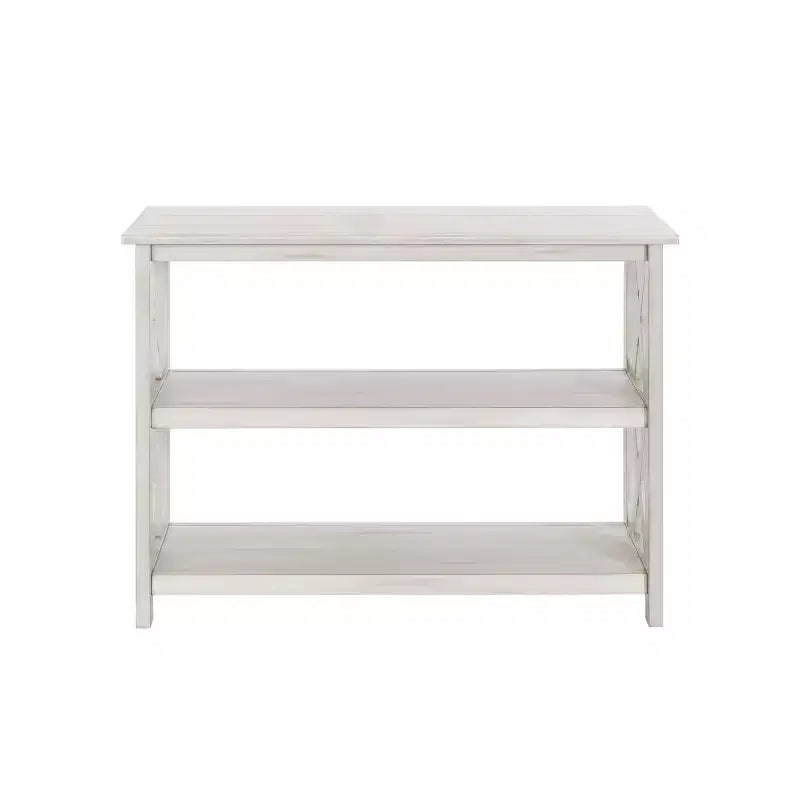 2 Shelf Entryway Table White -: Modern Farmhouse Style, MDF Build, Rectangle Shape