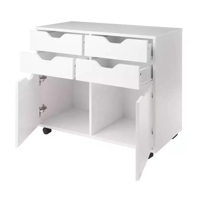 2 Sections Mobile Storage Cabinet