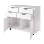 Armoire de rangement mobile à 2 sections
