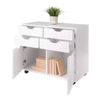 Armoire de rangement mobile à 2 sections