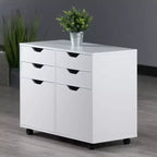 Armoire de rangement mobile à 2 sections