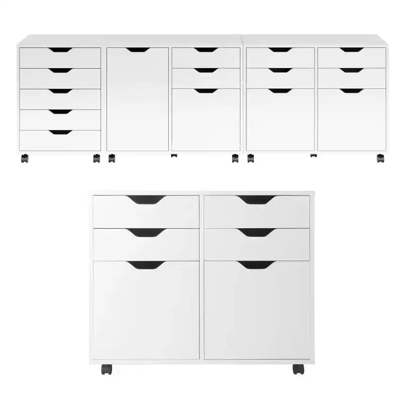 2 Sections Mobile Storage Cabinet