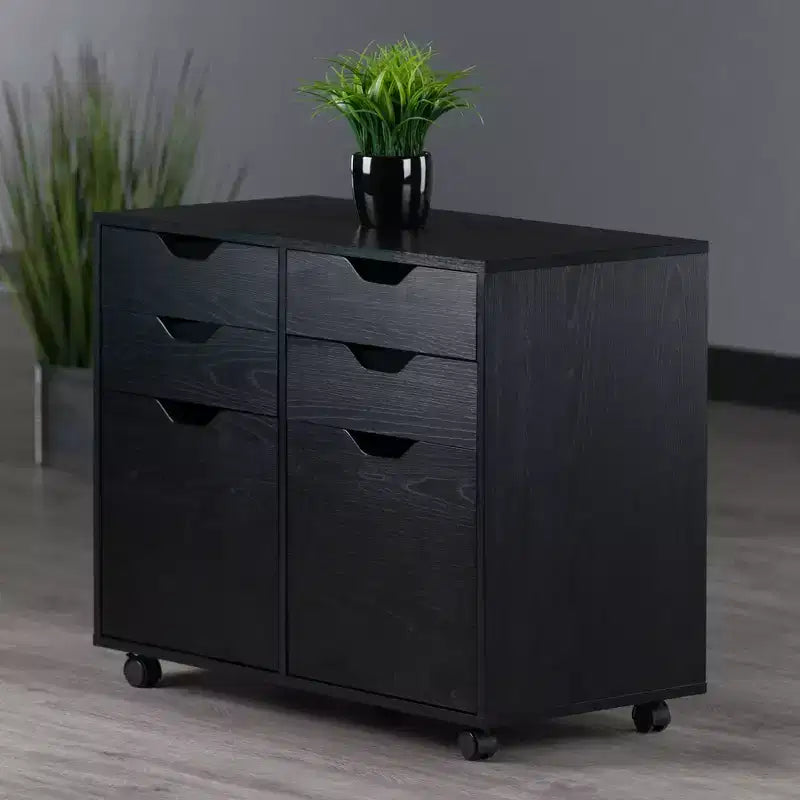 2 Sections Mobile Storage Cabinet