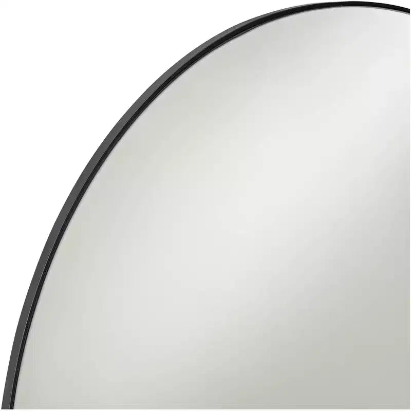 Oval Vanity Decorative Wall Mirror Modern Matte Black Metal Frame 23 1/2 Wide for Bathroom Bedroom Living Room Office Home Entryway