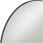 Oval Vanity Decorative Wall Mirror Modern Matte Black Metal Frame 23 1/2 Wide for Bathroom Bedroom Living Room Office Home Entryway