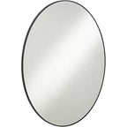 Oval Vanity Decorative Wall Mirror Modern Matte Black Metal Frame 23 1/2 Wide for Bathroom Bedroom Living Room Office Home Entryway
