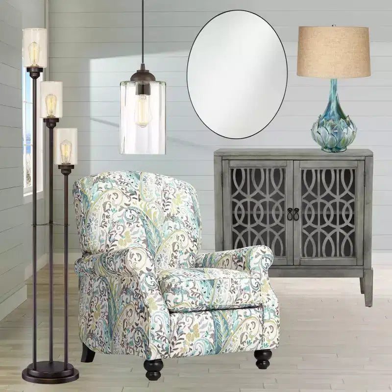 Oval Vanity Decorative Wall Mirror Modern Matte Black Metal Frame 23 1/2 Wide for Bathroom Bedroom Living Room Office Home Entryway